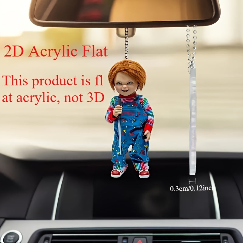 2D Flat Fun Halloween Jungle Acrylic Keychain – 2D Design for Bag & Car Rearview Mirror Decoration