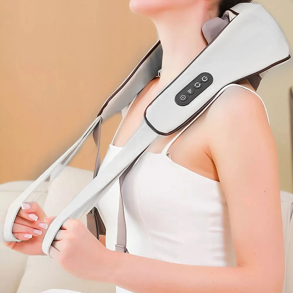 USB- Deep Tissue Massager with Heating & Portable Heating - Wireless Full Body Suitable for Neck, Back, Shoulders, Legs