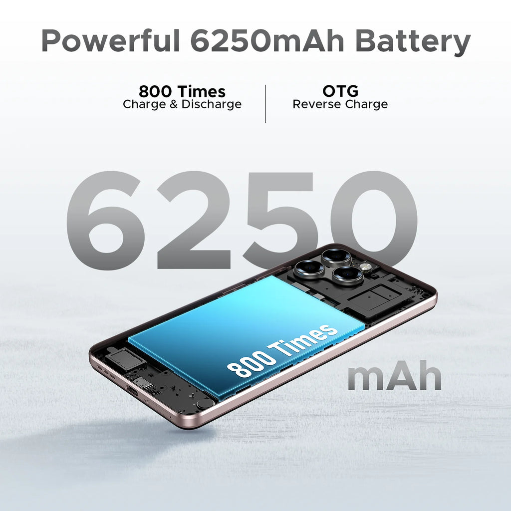 DOOGEE Note 58 Pro Android 16 Unlocked Cell Phone 32GB+256GB/2TB 6.75" HD+ 90Hz Android Phone 6250mAh Battery 16MP+8MP 4G Phone