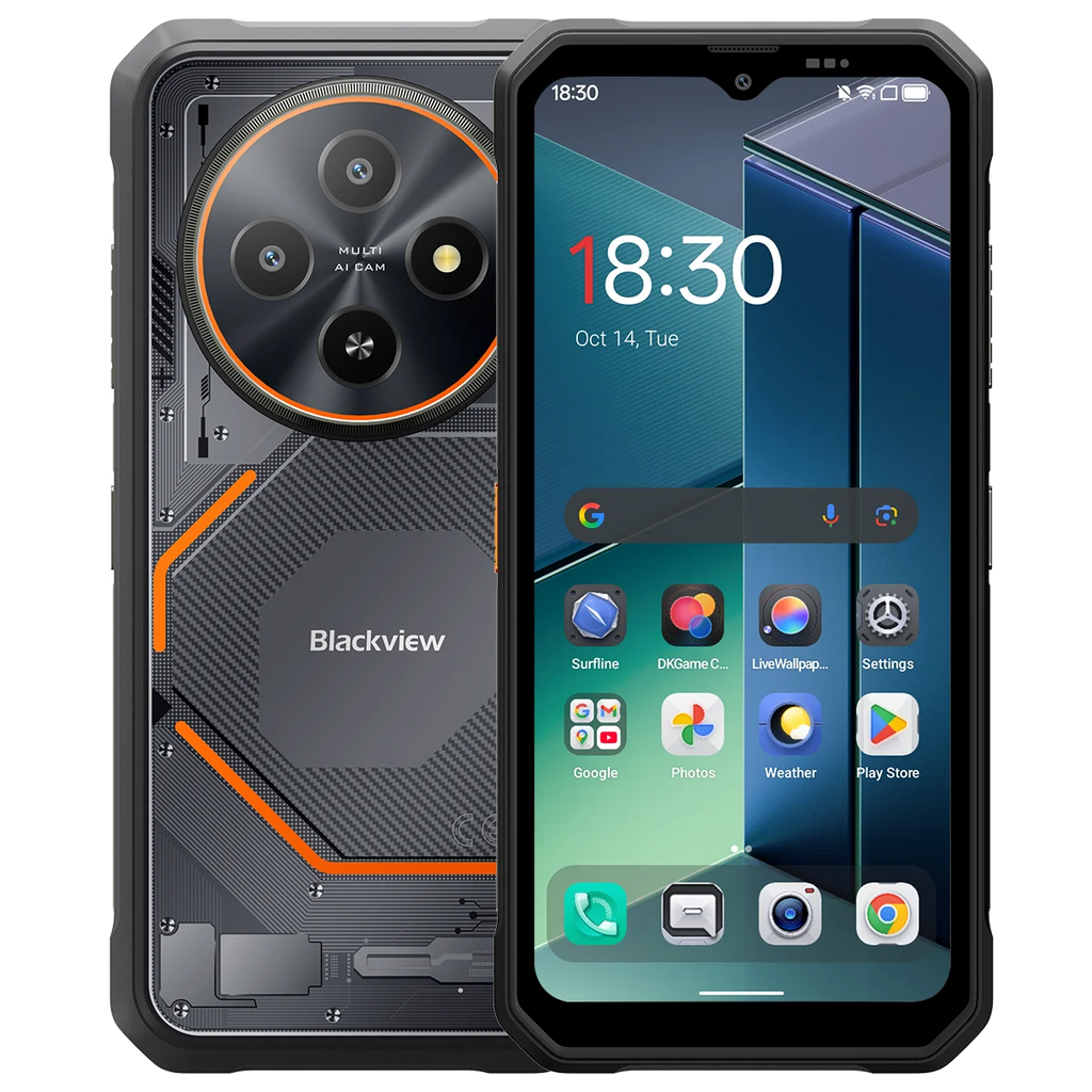 Blackview Fort 2 Rugged Phone Android 15 Smartphone, 6.5"HD+90Hz Dispaly, IP69K Waterproof 16MP+13MP Camera, NFC/OTG/GPS