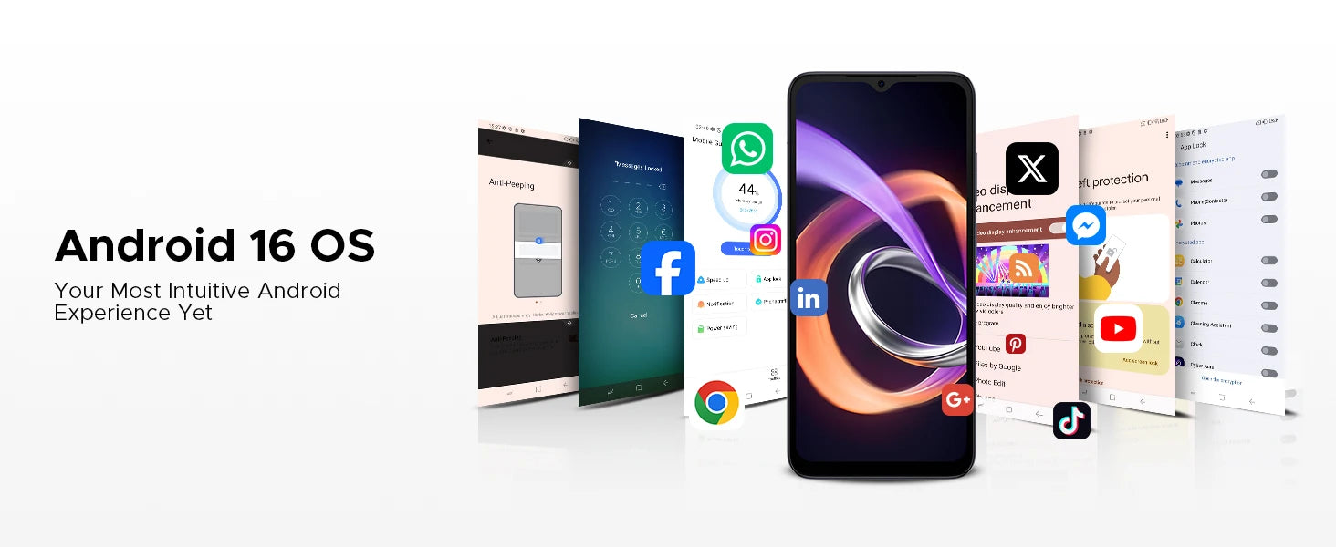 DOOGEE Note 56 Plus Android 16 Mobile Phones 48GB + 256GB/2TB  6150mAh & 6.56 HD+ 90Hz Display Smartphone 50MP Camera/NFC/OTG
