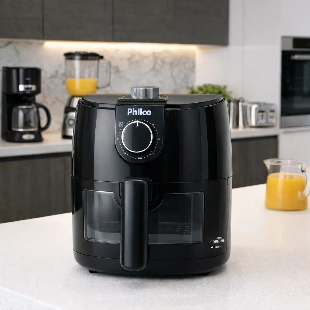 Air Fryer Philco 4L 1500W Oil Free Electric Fryer Non-stick Redstone 127V/220V Timer 60min