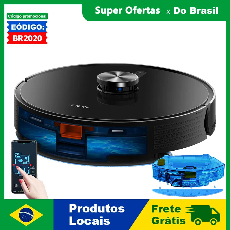 Robot Vacuum Cleaner Liectroux/Lilin X6, LDS Lidar Laser System,6500Pa,Multi-Floor Maps,Y Shape Wet Mop,Multilingual Voice