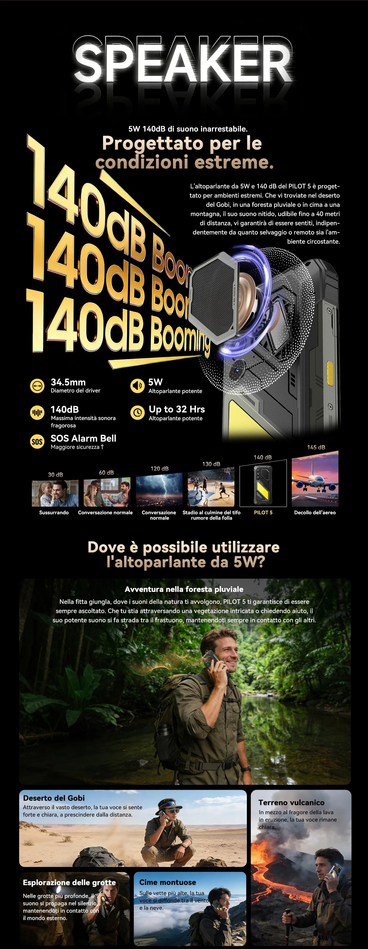Blackview OSCAL PILOT 5 5G Rugged Phone AI Smartphone 6.67" 2.4K Display 120Hz Display UNISOC T8100 8GB 256GB15000Am Battery