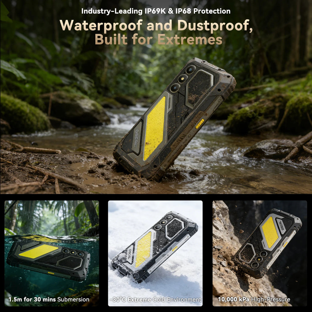 Blackview OSCAL PIOLT 5 5G Rugged Phone 6.67" HD Display 120Hz Android 16 Samrtphone RAM 8GB+ROM256GB 8MP+13MP Camera 15000mAh