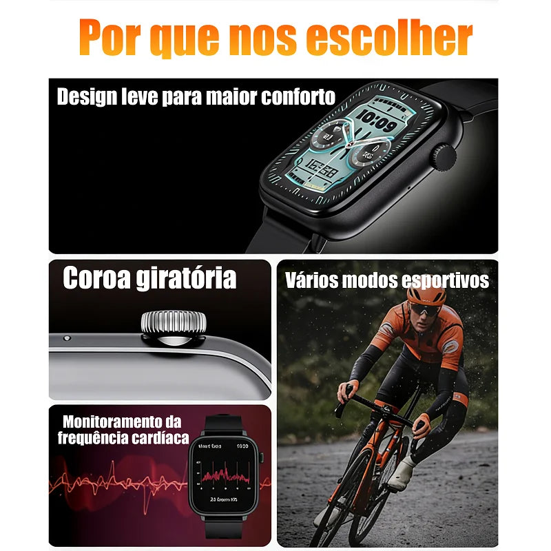 XIYUVEAR X12 Smartwatch 1,83 Touch Screen Calculator Sports Modes Messages Calls For Android IOS Men Women