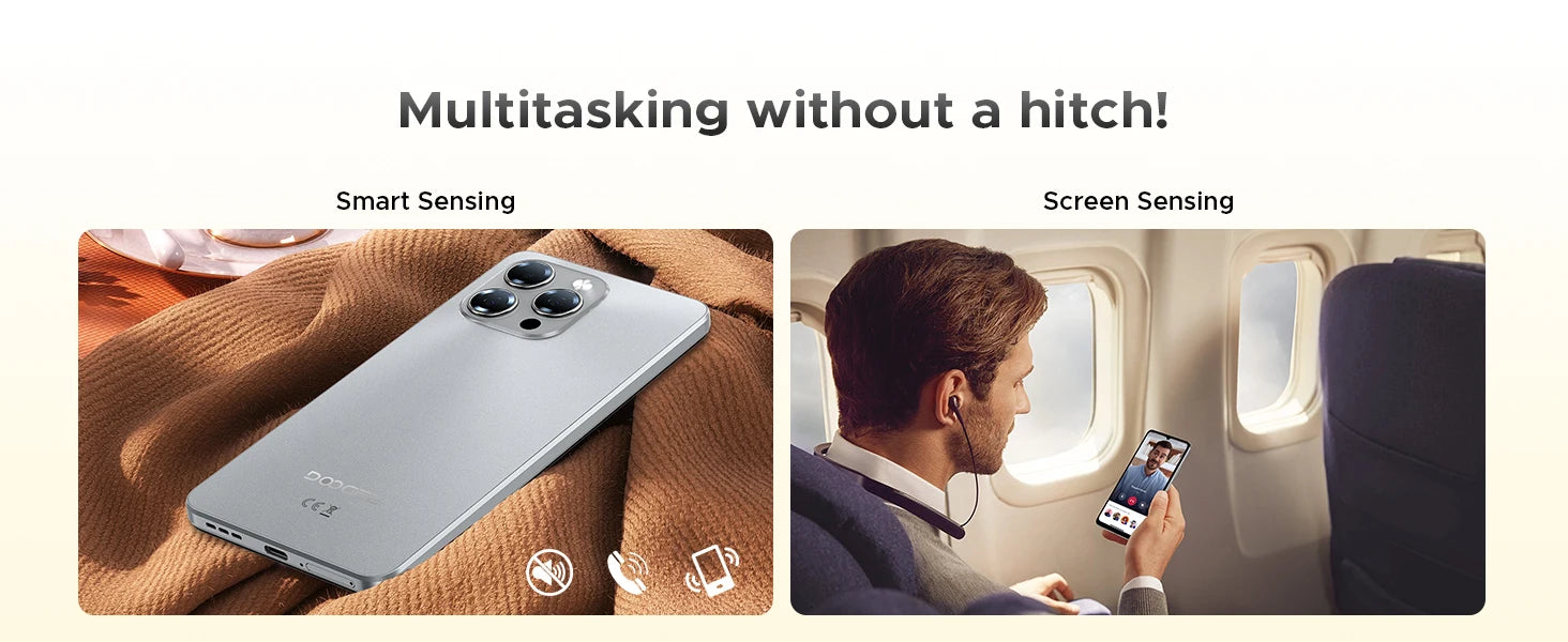 DOOGEE Note 58 Mobile Phones 6.75" HD+ Display Android 16 Smartphone 6250mAh 32GB(8GB RAM)+128GB+2TB Android Phones with Face ID