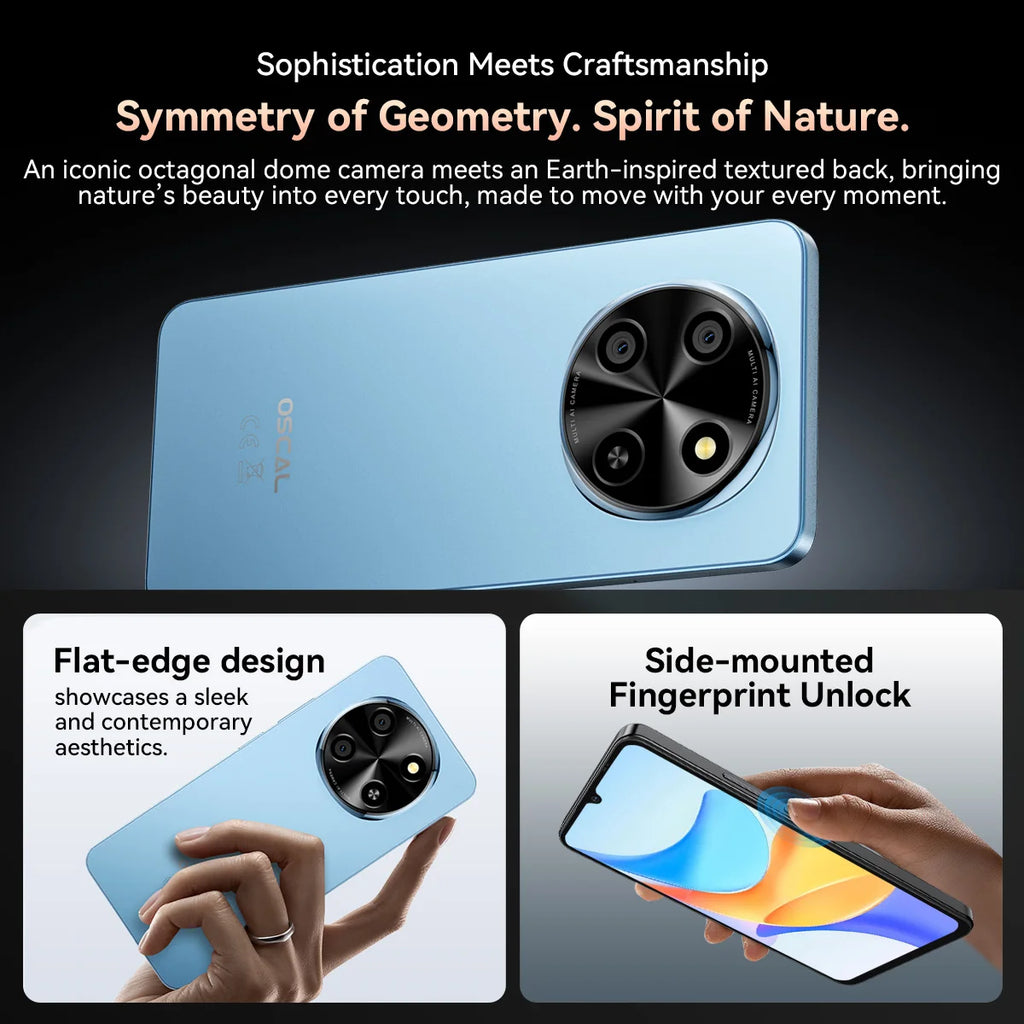 OSCAL TIGER 8 5G Ai Smartphone Android 15 6.88 inch HD 120Hz Display RAM 4GB/8GB+128GB ROM Storage 5MP+13MP Camera Buit-in Ai