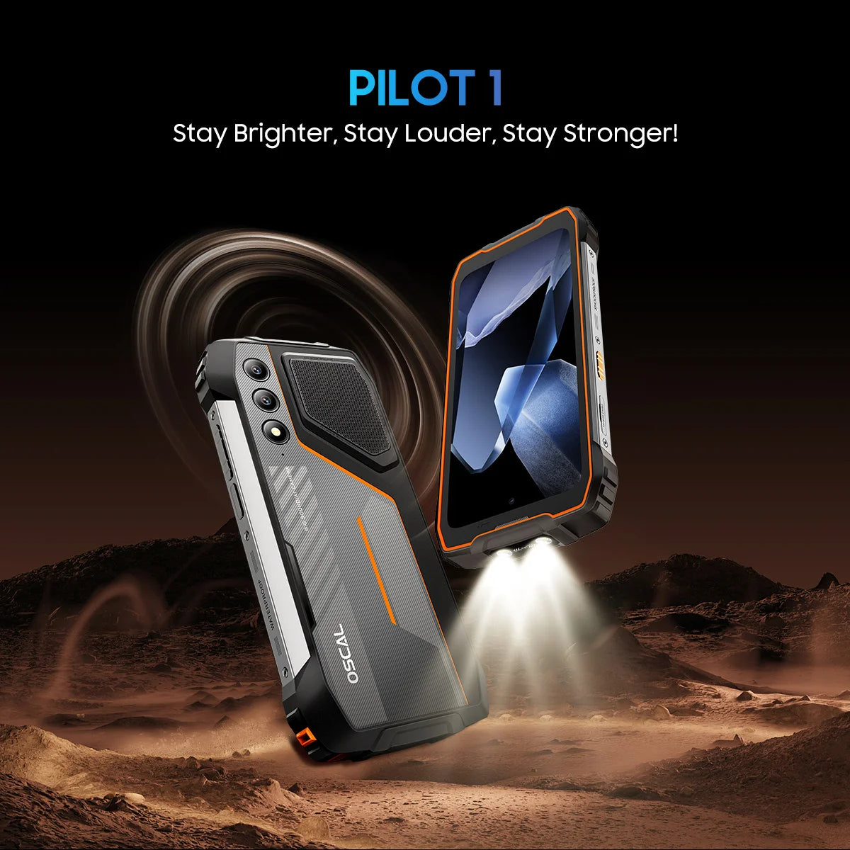 Blackview OSCAL PILOT 1 Rugged Phone 6.67" 90Hz IPS Display 6GB+256GB Android 14 Outdoor Smartphone with LED Flashlight GPS/NPC