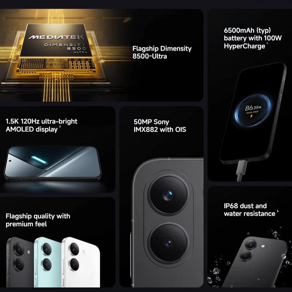 Global Version POCO X8 Pro Dimensity 8500-Ultra Processor Smartphone 6.59" 1.5K 120Hz Display 6500mAh(typ)  100W HyperCharge