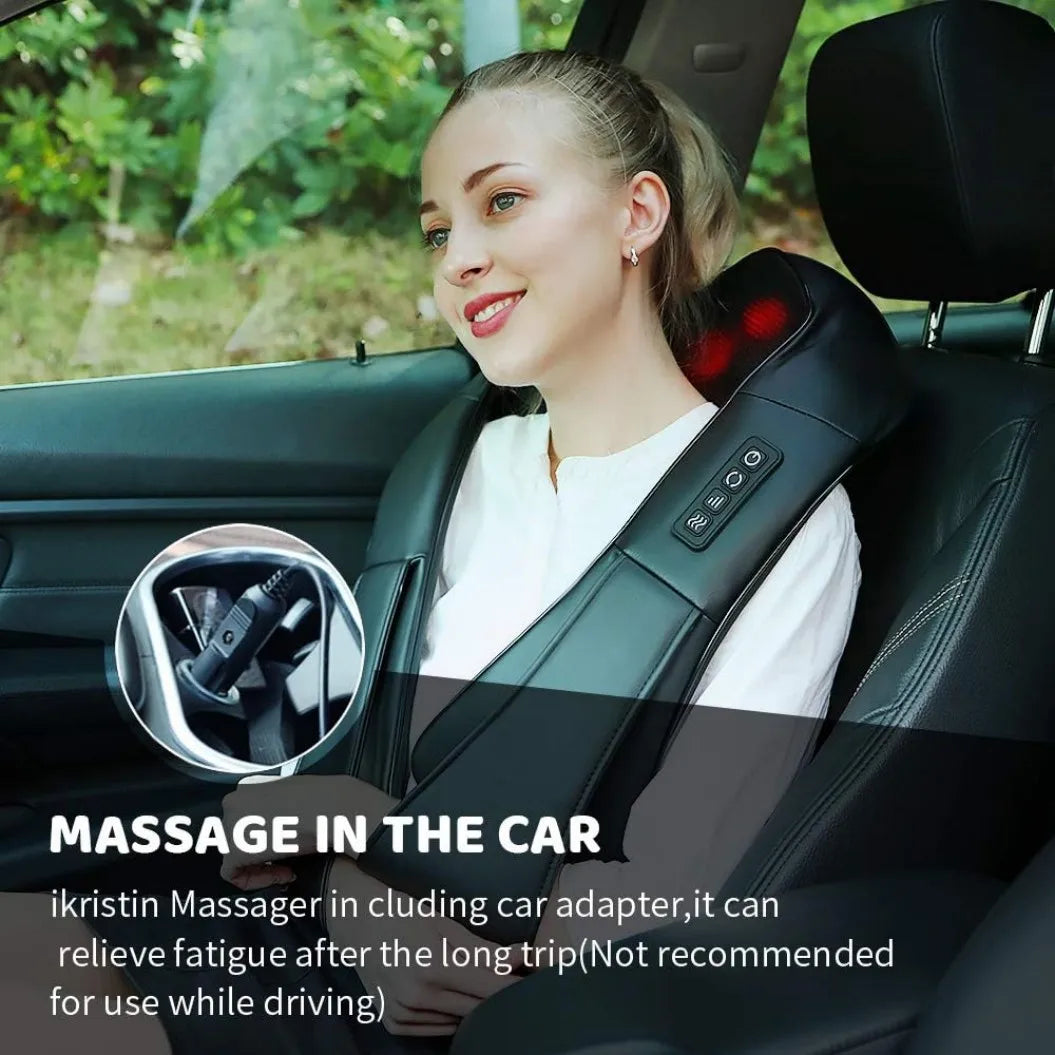 Wireless Neck And Back Massager Shiatsu Deep Kneading Massage Shawl Cervical Relaxing Trapezius Body Massager For Neck Waist Leg