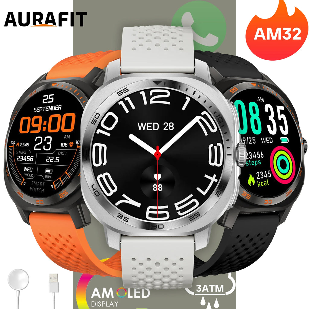 AURAFIT AM32 Custom Watch Wallpaper Smartwatch Call/Message Alerts Wireless Calls Sports Watch