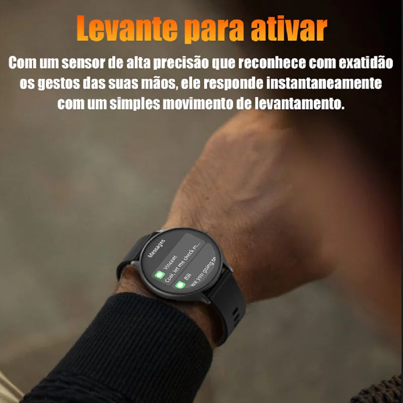 Smartwatch Round Screen 1,38 "Touch Sports Modes Calls and Messages Gift Men Women