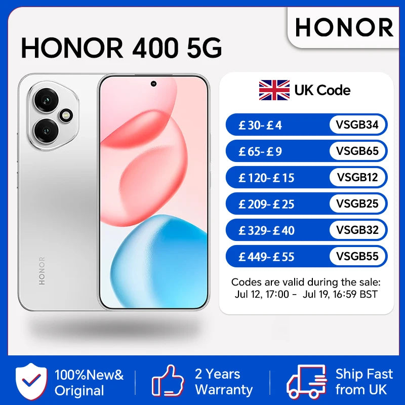 HONOR 400 5G, EU Version, 5G Smartphone,200MP AI Super Zoom Camera, Qualcomm Snapdragon 7 Gen 3,5300mAh Silicon-Carbon Battery