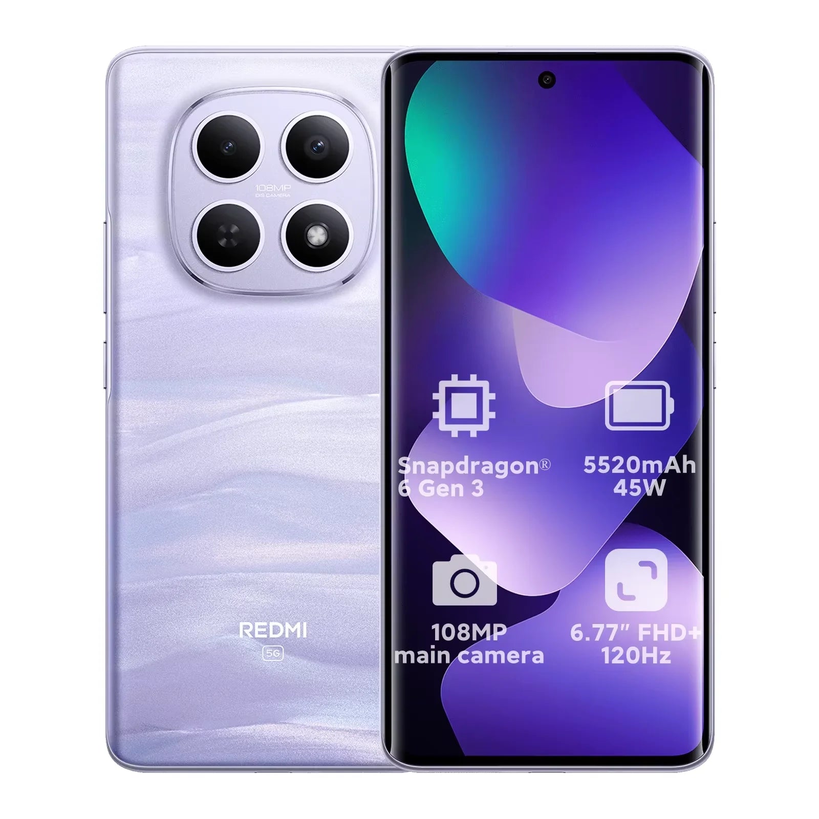 Global Version Redmi Note 15 5G Smartphone 5520mAh 45W Battery 108MP Main Camera 6.77" 120Hz AMOLED Display Xiaomi Cellphone