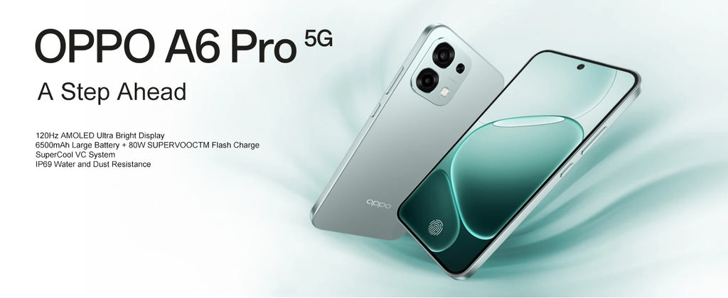 SIM Free OPPO A6 Pro 5G 8GB+256GB Mobile Phones 6500mAh 80W battery IP69 Water and Dust Resistance smart phone