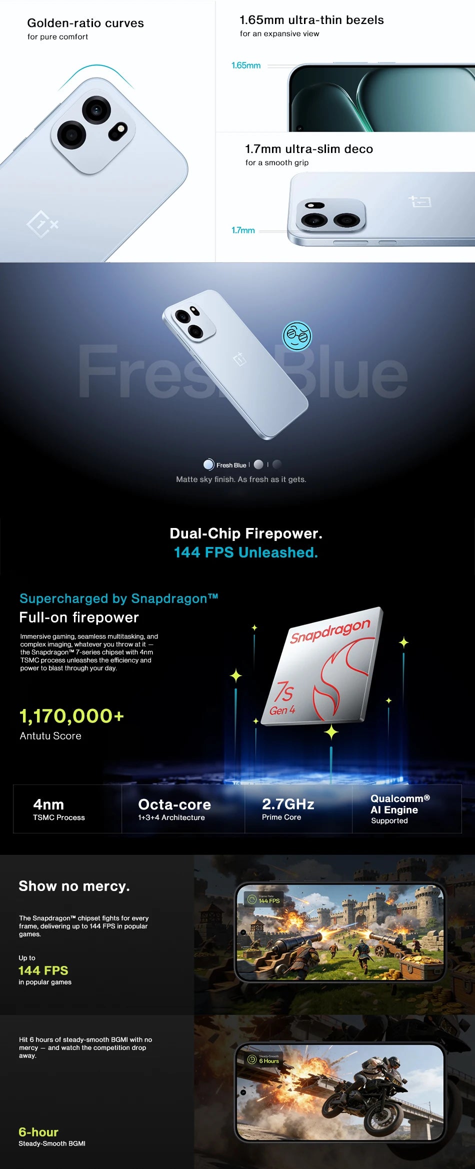 SIM Free OnePlus Nord CE 6 5G 8+256GB Mobile Phones 7500mAh 80W Snapdragon 7-series performance 144HZ 50MP Camera smart phone OxygenOS 16 IP69