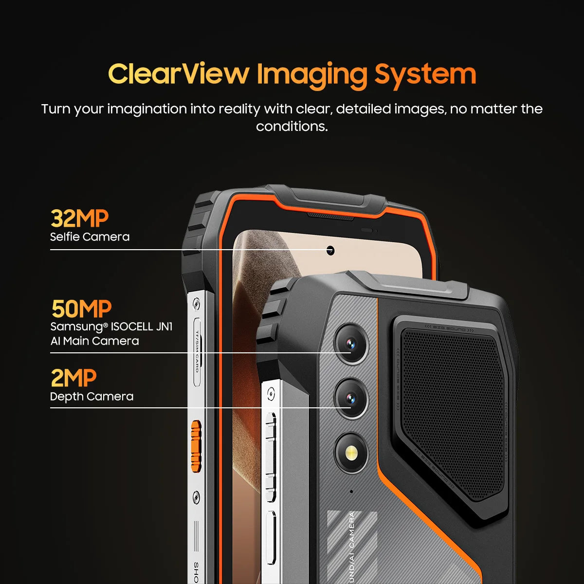 Blackview OSCAL PILOT 1 Rugged Phone 6.67" 90Hz IPS Display 6GB+256GB Android 14 Outdoor Smartphone with LED Flashlight GPS/NPC