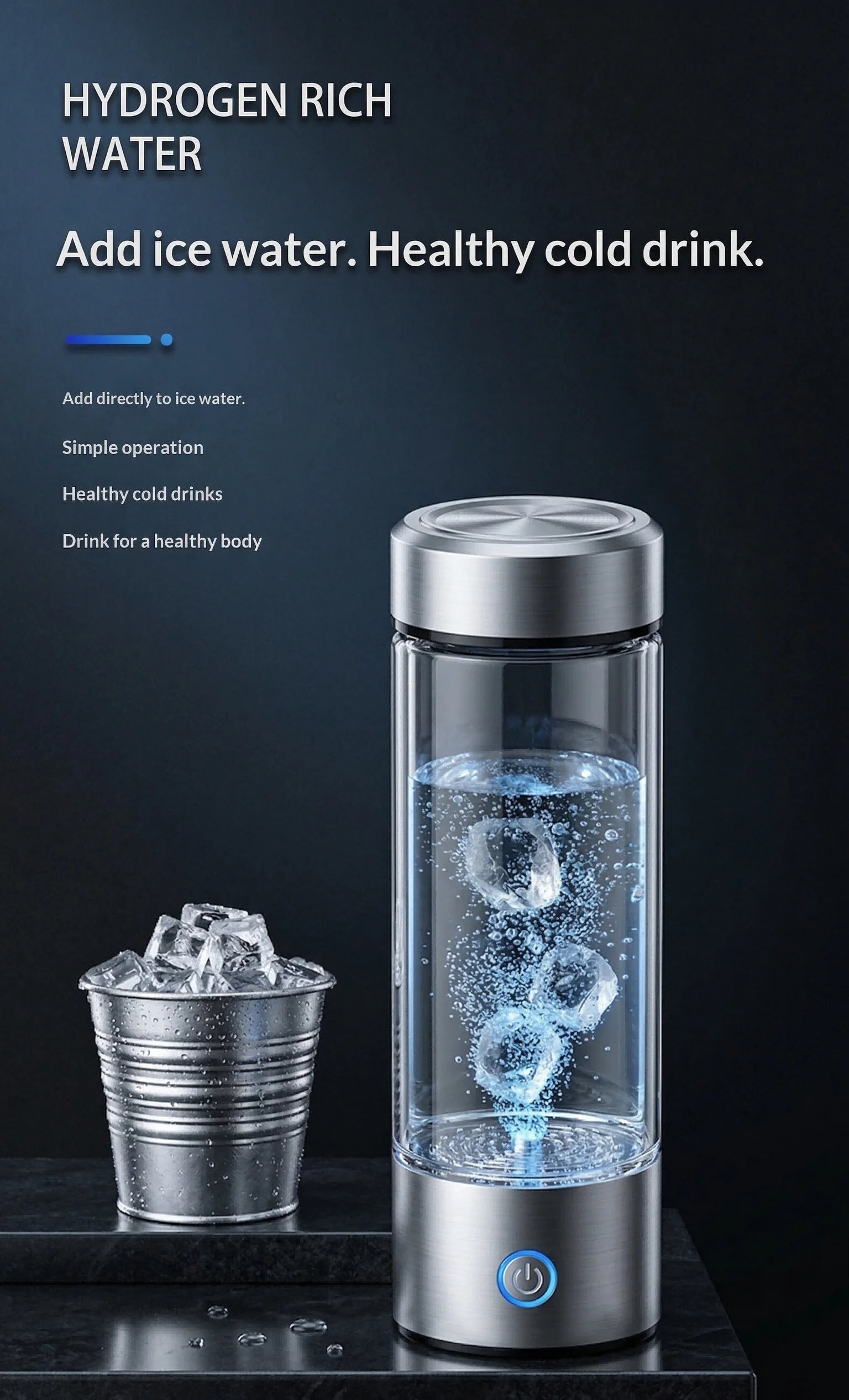 Portable Hydrogen Water Generator Bottle Rechargeable Electric Alkaline Ionizer Cup Hydrogen-Rich Water Health Care
