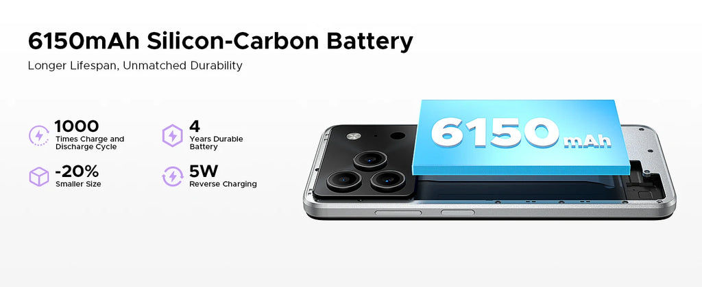 DOOGEE Note 56 Plus Android 16 Mobile Phones 48GB + 256GB/2TB  6150mAh & 6.56 HD+ 90Hz Display Smartphone 50MP Camera/NFC/OTG