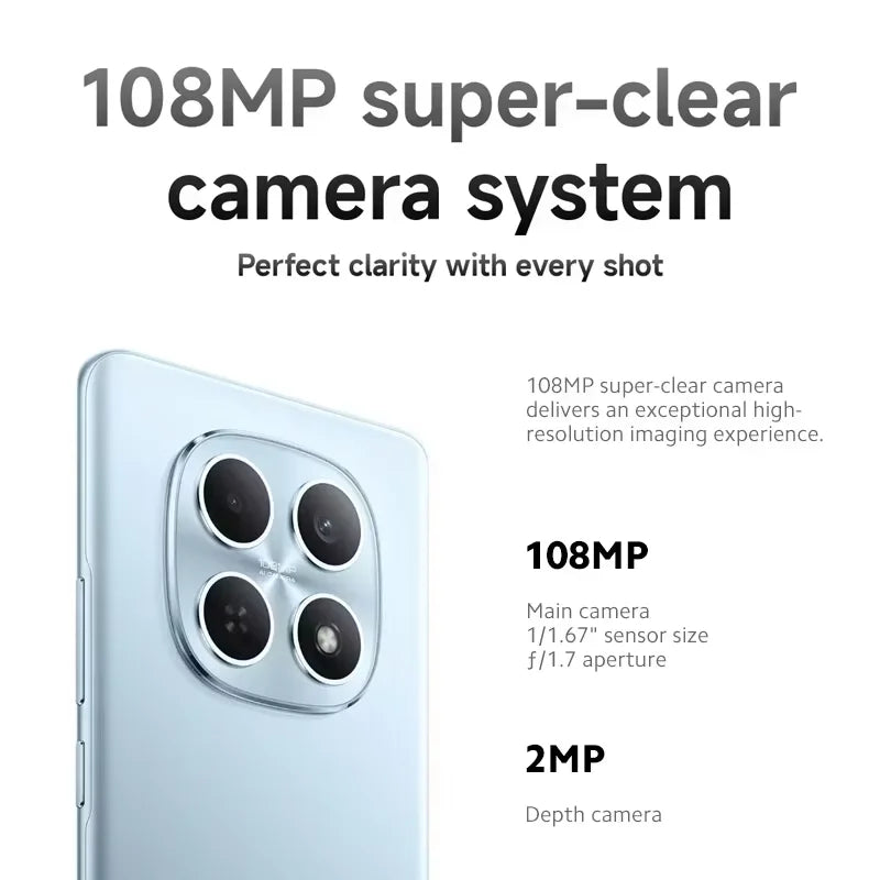 Global Version Redmi Note 15 4G Smartphone 6000mAh 33W Battery 108MP Dual Camera 6.77" AMOLED 120Hz Display Xiaomi Cellphone