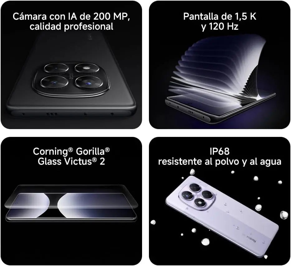 Redmi Note 14 Pro 5G NFC Smartphone Size 7300 + 200MP Camera 1.5K 120Hz AMOLED Display Screen