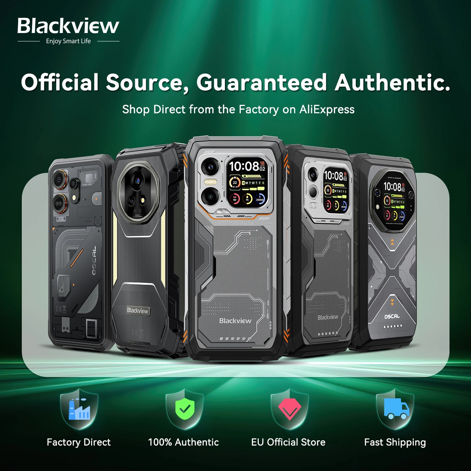 Blackview OSCAL PILOT 5 5G Rugged Phone AI Smartphone 6.67" 2.4K Display 120Hz Display UNISOC T8100 8GB 256GB15000Am Battery