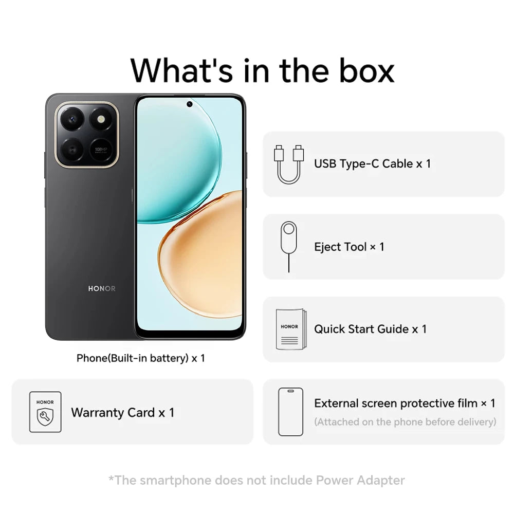 HONOR 400 Smart 4G,EU Version,108MP Main Camera,6500mAh Battery, 5-star SGS Premium Drop Protection, Instant AI Button,IP54