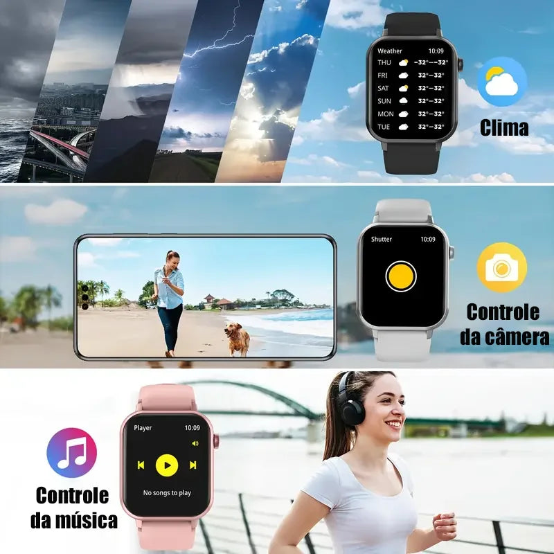 XIYUVEAR X12 Smartwatch 1,83 Touch Screen Calculator Sports Modes Messages Calls For Android IOS Men Women
