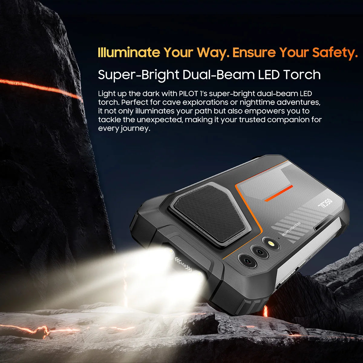 Blackview OSCAL PILOT 1 Rugged Phone 6.67" 90Hz IPS Display 6GB+256GB Android 14 Outdoor Smartphone with LED Flashlight GPS/NPC