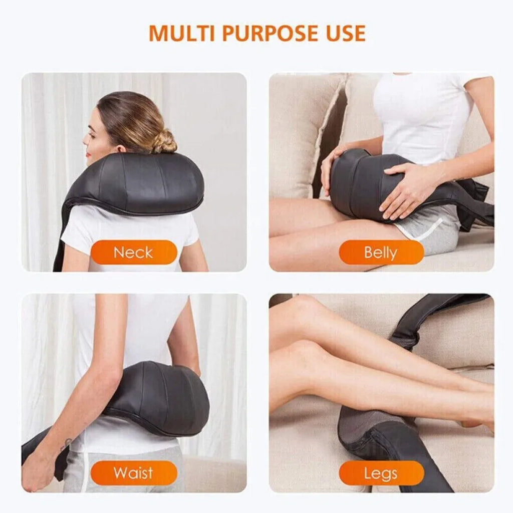 Wireless Neck And Back Massager Shiatsu Deep Kneading Massage Shawl Cervical Relaxing Trapezius Body Massager For Neck Waist Leg