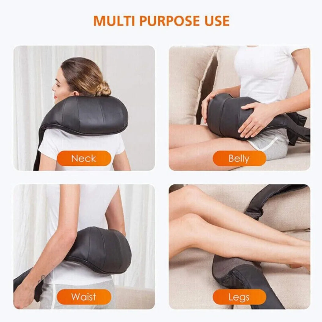 Wireless Neck And Back Massager Shiatsu Deep Kneading Massage Shawl Cervical Relaxing Trapezius Body Massager For Neck Waist Leg