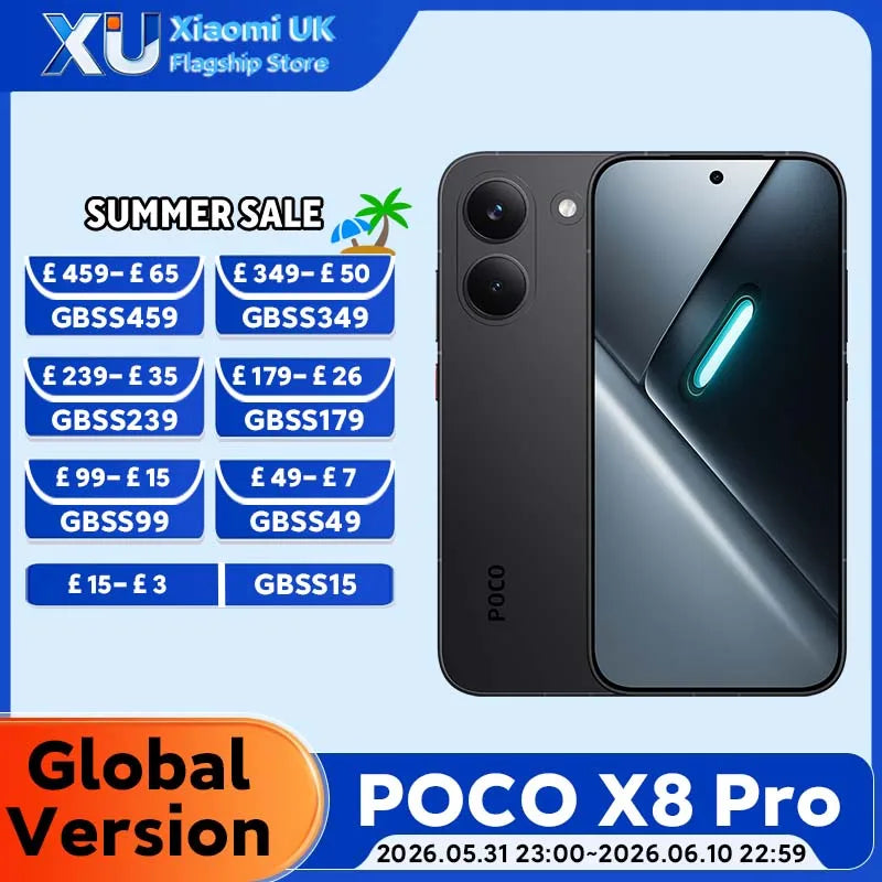 Global Version POCO X8 Pro Dimensity 8500-Ultra Processor Smartphone 6.59" 1.5K 120Hz Display 6500mAh(typ)  100W HyperCharge