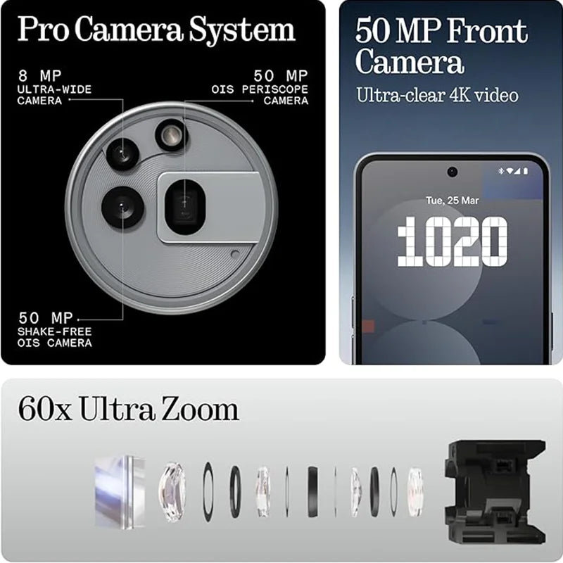 Phone ( 3a ) Pro 6.77 AMOLED Bluetooth 5.4 Snapdragon 7s Gen 3 5G Main camera 50MP 12GB 256GB