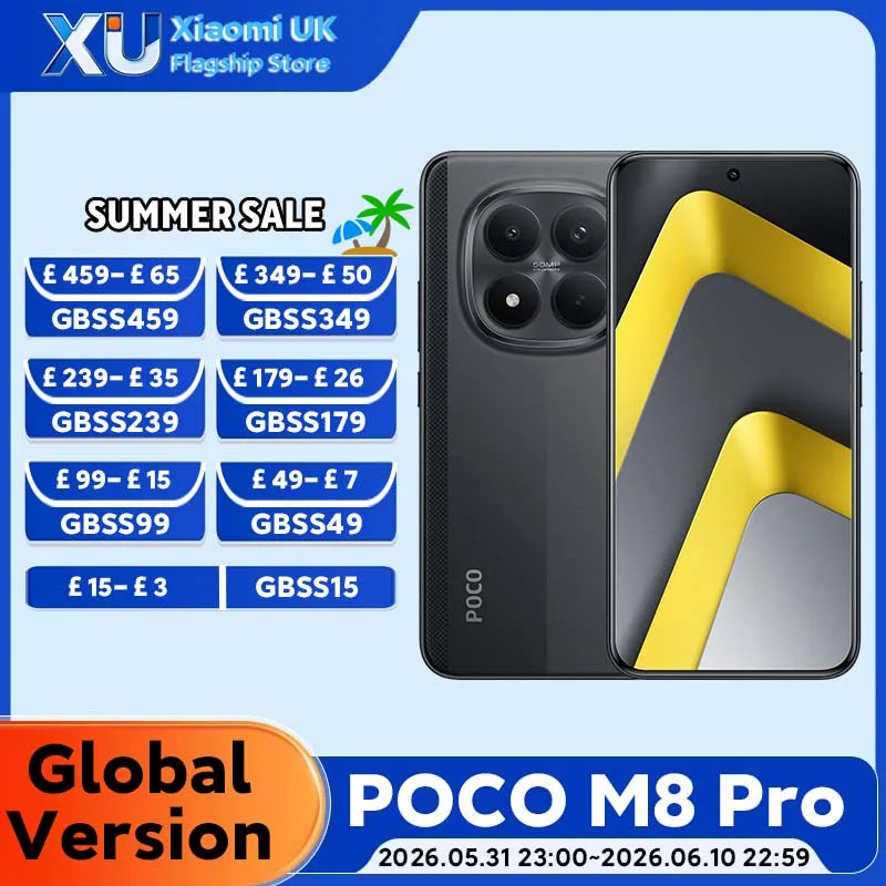 Global Version POCO M8 Pro 5G Snapdragon 7s Gen 4 Smartphone 6.83" AMOLED Display 50MP Camera 6500mAh Battery POCO Cellphone