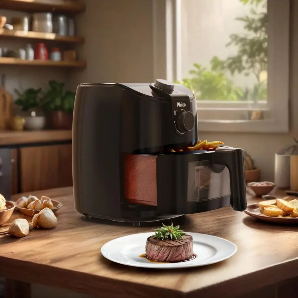 Air Fryer Philco 4L 1500W Oil Free Electric Fryer Non-stick Redstone 127V/220V Timer 60min