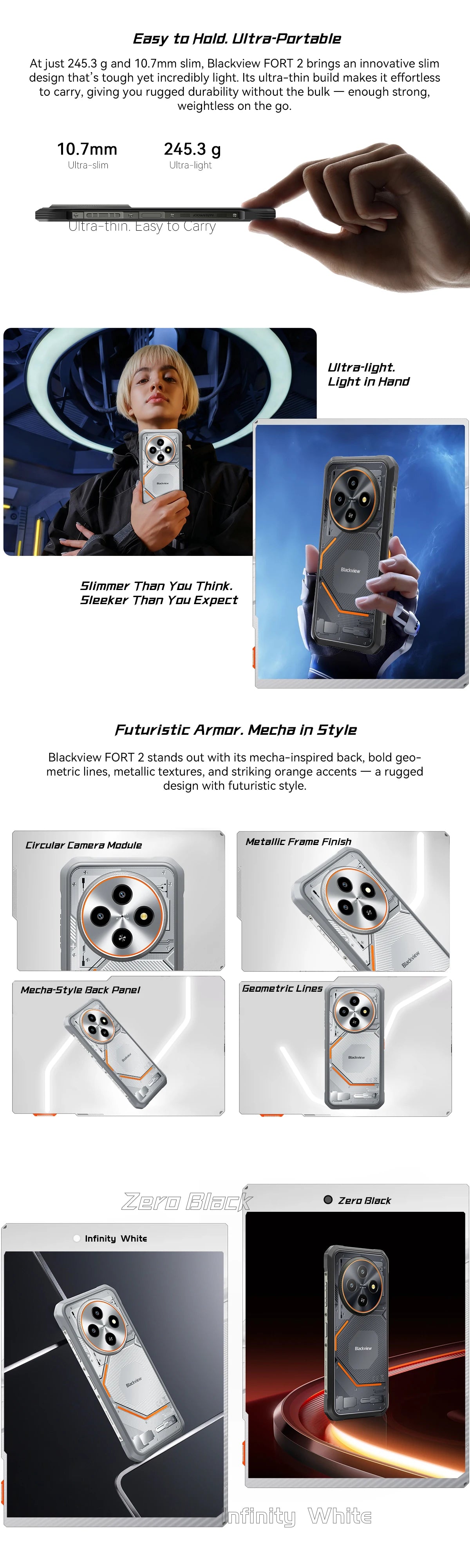 Blackview Fort 2 Rugged Phone Android 15 Smartphone, 6.5"HD+90Hz Dispaly, IP69K Waterproof 16MP+13MP Camera, NFC/OTG/GPS