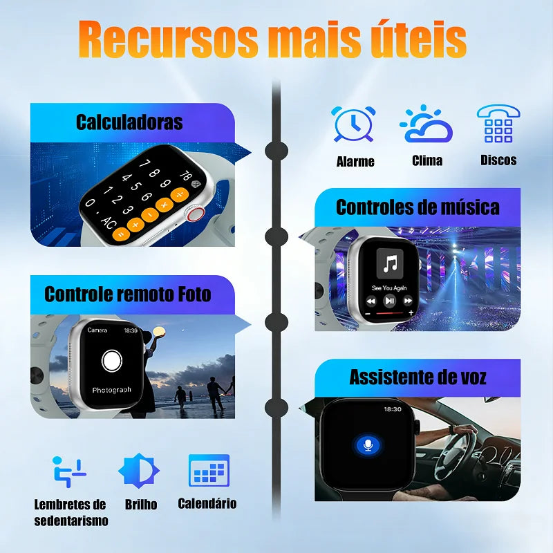 2,01-inch Touch Screen Smart Watch Various Sports Modes Messages Calls Gift Men Women