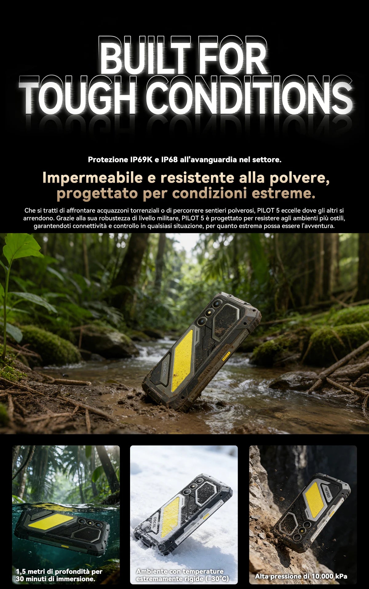 Blackview OSCAL PILOT 5 5G Rugged Phone AI Smartphone 6.67" 2.4K Display 120Hz Display UNISOC T8100 8GB 256GB15000Am Battery