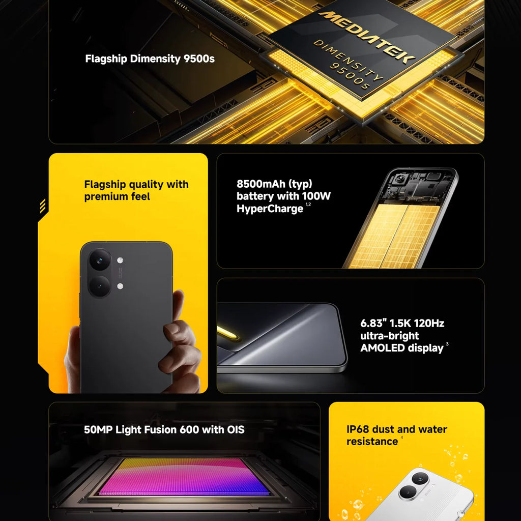 Global Version POCO X8 Pro Max Dimensity 9500s Smartphone 8500mAh (typ) 100W HyperCharge 6.83" 1.5K 120Hz IP68 POCO Cellphone
