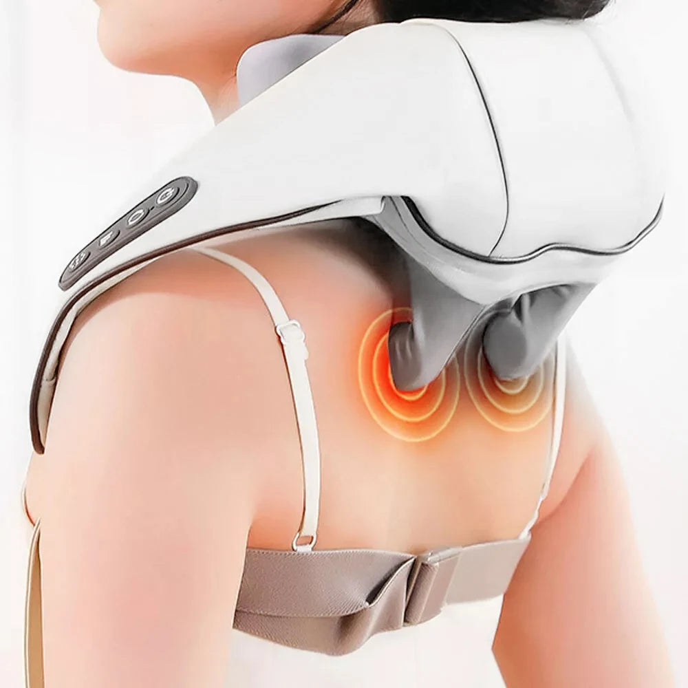 USB- Deep Tissue Massager with Heating & Portable Heating - Wireless Full Body Suitable for Neck, Back, Shoulders, Legs