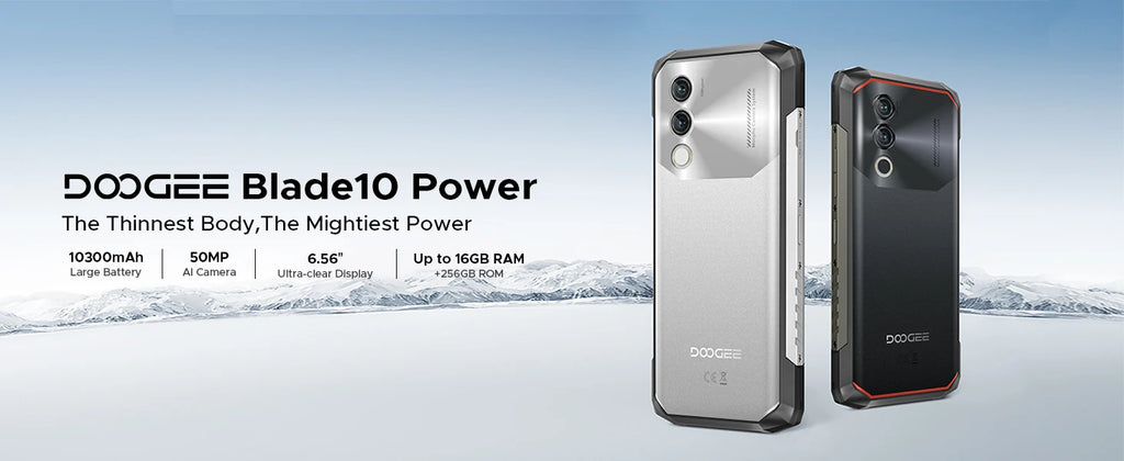 DOOGEE Blade10 Power Rugged Smartphone 24GB(6+18) + 256GB/2TB Android 16 with 10300mAh Rugged Phone 6.6''HD+90Hz 50MP Camera