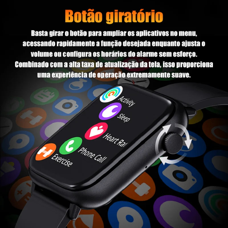 XIYUVEAR X12 Smartwatch 1,83 Touch Screen Calculator Sports Modes Messages Calls For Android IOS Men Women