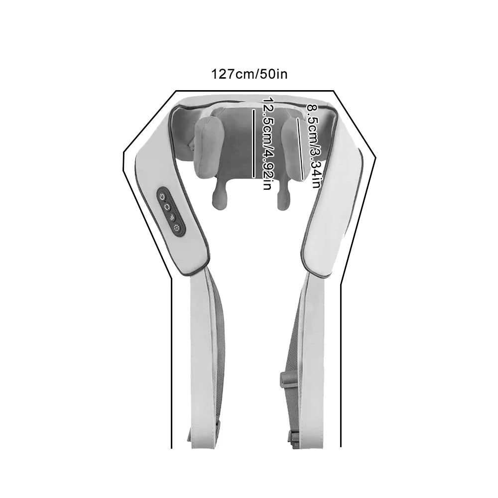 USB- Deep Tissue Massager with Heating & Portable Heating - Wireless Full Body Suitable for Neck, Back, Shoulders, Legs