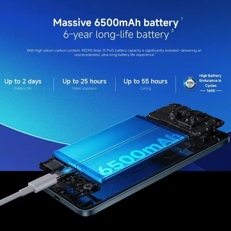 Global Version Redmi Note 15 Pro 4G Smartphone 6500mAh 45W Battery 200MP OIS Main Camera 6.77" 120Hz Display Xiaomi Cellphone