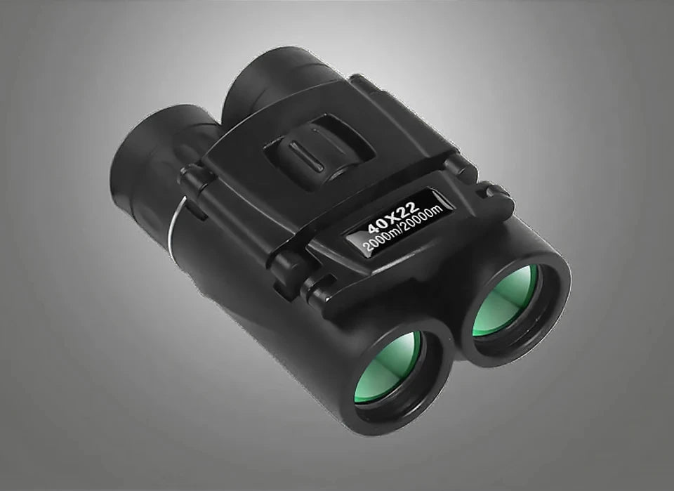 40x22 HD Binoculars BAK4 FMC Folding Mini Telescopic Sight Long Range 2000M for Hunting Sports Camping Travel