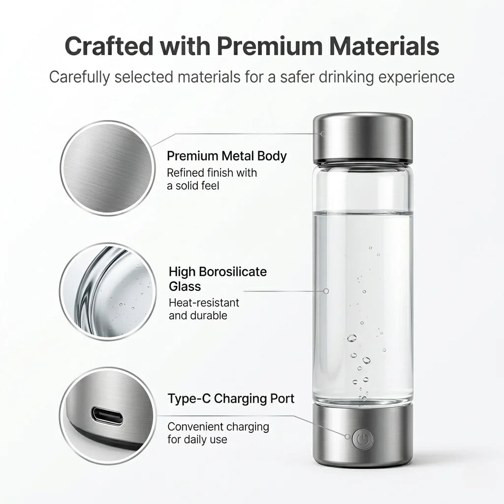 Portable Hydrogen Water Generator Bottle Rechargeable Electric Alkaline Ionizer Cup Hydrogen-Rich Water Health Care