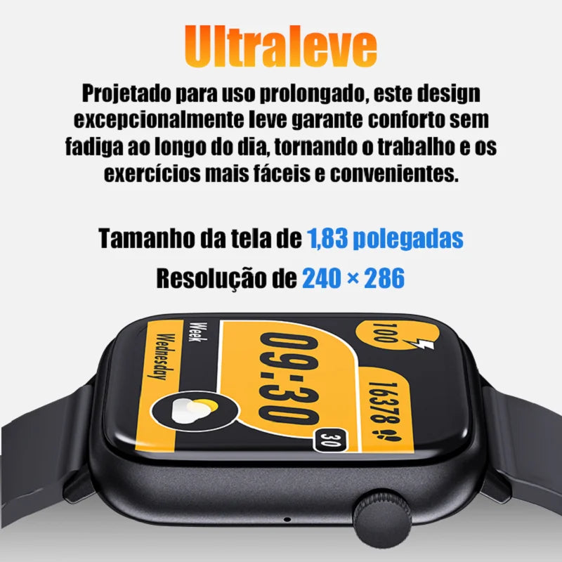XIYUVEAR X12 Smartwatch 1,83 Touch Screen Calculator Sports Modes Messages Calls For Android IOS Men Women