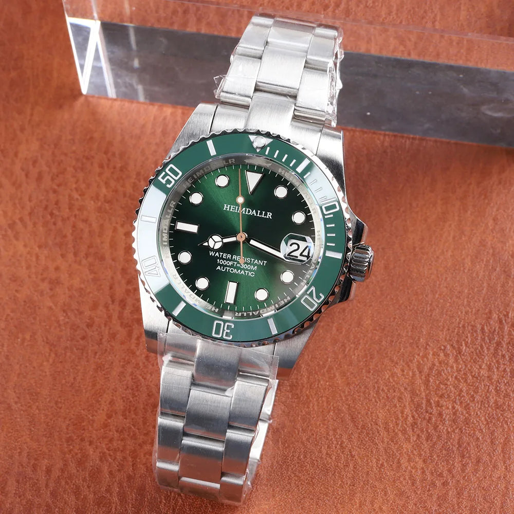 HEIMDALLR Sharkey NH35 Men's Automatic Watches Diver Watch 300m Waterproof Mechanical Watches With Calendar 3C Luminous Dial