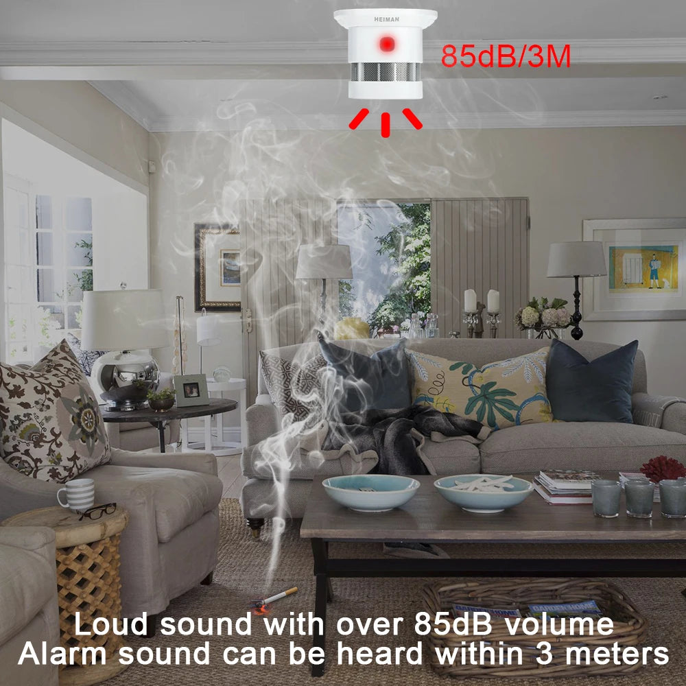 HEIMAN independent fire alarm smoke detector home high sensitivity safety protection system Wireless sensor mini Portable